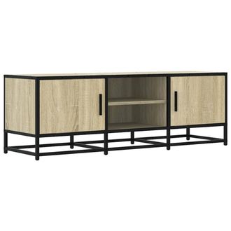 Berkfield Home TV Cabinet Sonoma Oak 120x35x41 cm Engineered Wood & Metal in Light Tan | Size: 120 x 35 x 41 cm