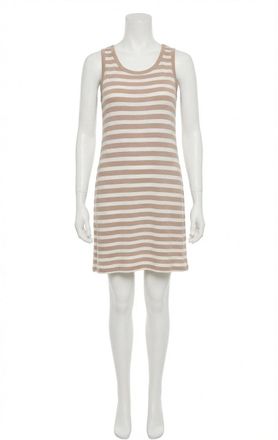 Z Supply Aya Striped Dress In Taupe/white
