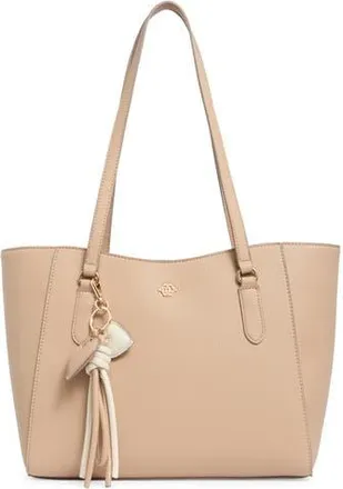 Nanette Lepore Three Piece Tote, Baguette & Card Wallet Set in Warm Taupe - Rice at Nordstrom Rack