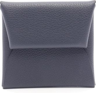 Herm&egrave;s Blue Indigo Navy Leather Coin Purse/Coin Case (Pre-Owned)