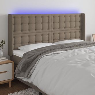 vidaXL Cabecero Con Led De Tela Gris Taupe 183x16x118/128 Cm Vidaxl