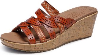 Skechers Womens Beverlee-New Resort Wedge Sandal, Luggage, 3 UK