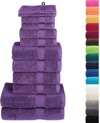 vidaXL Juego De Toallas Premium Solund 12 Unidades Morado 600 Gsm Vidaxl