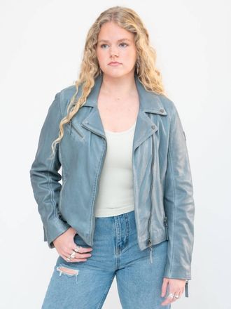 Mauritius Christy Star Leather Jacket In Winter Sky