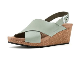 Birkenstock Papillio By Birkenstock Samira Wedge - Nubuck Leather Womens Dress Sandals Pure Sage : EU 41 (US Womens 10-10.5) Narrow