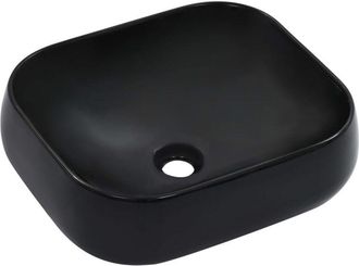 vidaXL Lavabo 44,5x39,5x14,5 Cm Cer&aacute;mica Negro Vidaxl