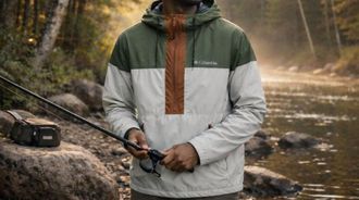 Columbia Flash Challenger Anorak Jacket In Copper/olive/birch
