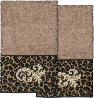 Linum Home Textiles 100% Turkish Cotton April 2Pc Embellished Hand Towel Set