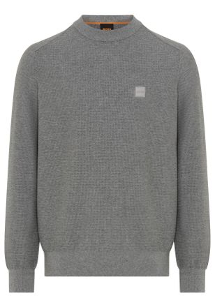 Boss Orange by Hugo Boss Strickpullover BOSS ORANGE Anion, Herren, Gr. XXL, silber041, Strick, Obermaterial: 95% Baumwolle, 5% Kaschmir, regular fit normal, Rundhals, eingeset