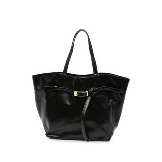 Anine Bing Small Elly Buckled Leather Tote Bag