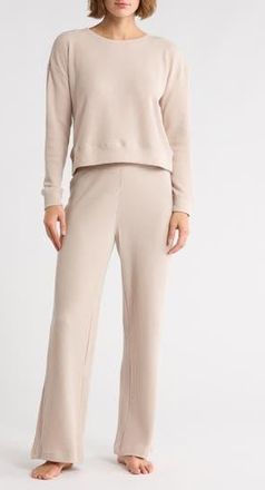 Yogalicious Long Sleeve Top & Pants Waffle Knit Pajamas in Shadow Rock at Nordstrom Rack, Size X-Large
