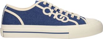 Jimmy Choo London Blue Fabric Low Top Mens Sneakers