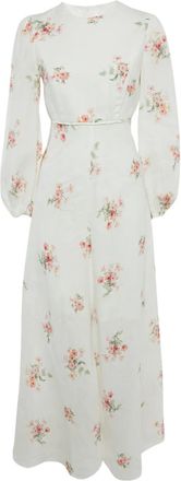 Zimmermann Linnen jurk met bloemenprint - Wit