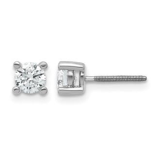 Diamond2Deal 14k White Gold 2/3 ct Round Lab Grown Diamond Stud Earrings Screw Back VS Clarity, D-E Color