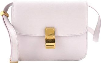 Celine Borsa a spalla Teen Classic Box in pelle martellata - Viola
