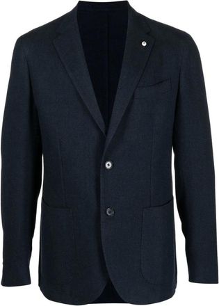 Luigi Bianchi Mantova Navy Blauw Katoenen Maatwerk Broek - Heren - Blazers - Blauw - XL - Katoen - Jassen