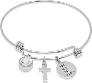 Steeltime Faith Charm Bracelet in Silver at Nordstrom Rack