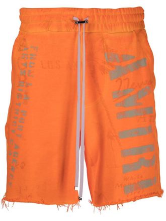 Amiri logo-print track shorts - men - Cotton - XXXL - Orange
