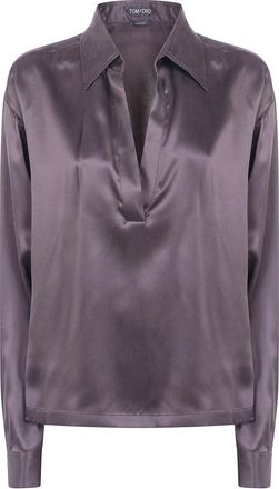 Tom Ford Overhemden, Dames, Bruin, XS, Blouses