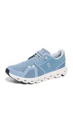 On RUNNING Womens Cloud 6 Sneaker, Chambray White, 7.5 UK