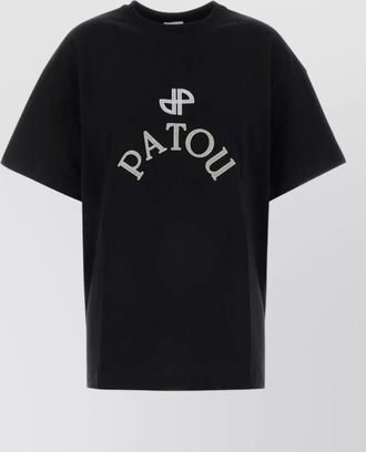 Patou cotton oversize t shirt short sleeves crew neck