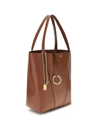 Chlo&eacute; Womens Spin Shoulder Bag Blushy Brown Calf Leather Bos Taurus
