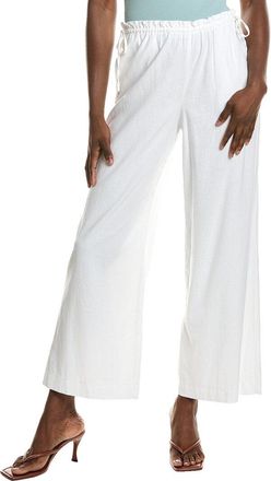NVLT Nvlt Side Waist-Tie Wide Leg Linen-Blend Pant