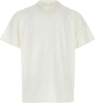 Maison Margiela V-Neck Wax Cotton T-Shirt - White