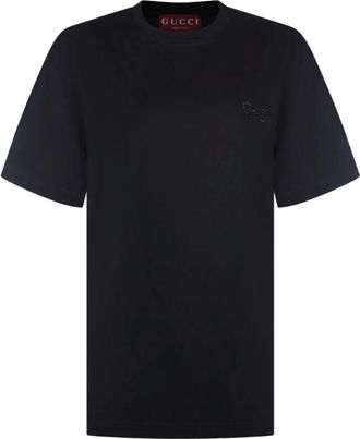 Gucci Dames, Tops, Zwart, Maat: M Katoen