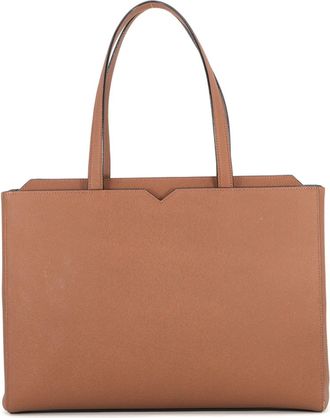 Valextra Brown Chocolate Leather Shopping Bag Tote Bag (Pre-Owned)