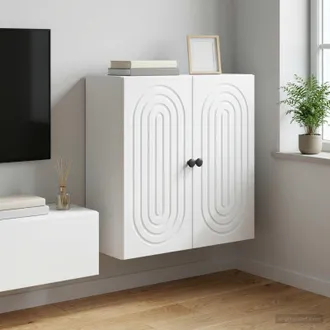 vidaXL Vidaxl Mobiletto A Muro Bianco 59 X 31 X 60 Cm Legno Ingegnerizzato