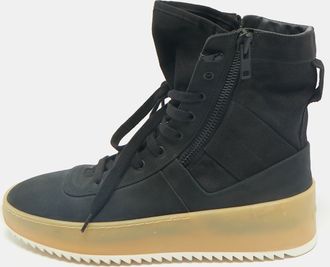 Fear of God Black Canvas And Nubuck Leather Jungle High Top Sneakers