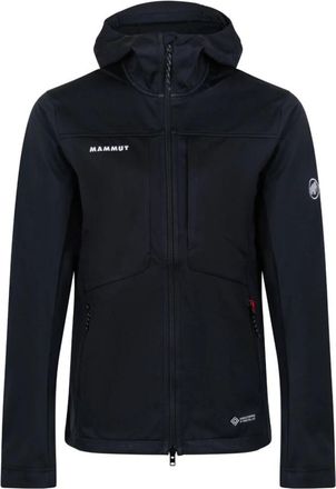 Mammut Hooded Softshell Jacket In Technical Fabric - Heren - Windbreakers - Zwart - S - Fitness
