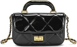 Tiffany & Fred Metallic Quilted Leather Top Handle Crossbody