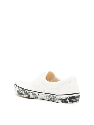 Undercover Mens Printed Soles Canvas Sneakers White Shoes >