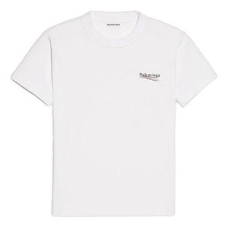 Balenciaga (WMNS) Balenciaga Alphabet Logo Printing Short Sleeve White 612964TIV529040