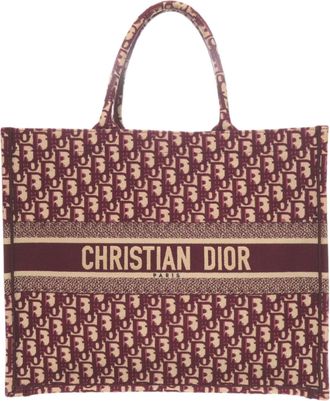 Dior Beige Bordeaux Canvas Tote Bag (Pre-Owned)