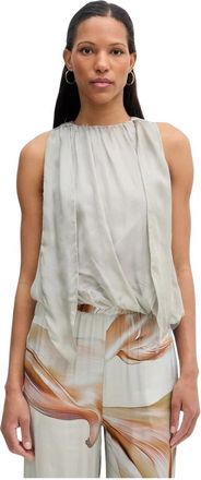 Isabelle Blanche Zijden Top - Dames - Tops zonder mouwen - Beige - S - Katoen - Tops