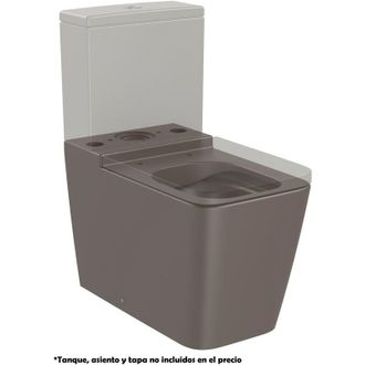 Roca Roca - Taza Rimless Con Salida Dual Para Inodoro De Tanque Bajo Square Inspira Color: Caf&eacute;