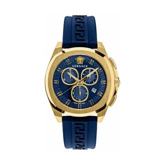Versace Accessoires, Heren, Blauw, ONE Size, Chrono GEO Chronograph