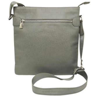 Louis Vuitton Pre-owned Cross Body Bags, male, Gray, Size: ONE SIZE Pre-owned Taiga Shoulder Bag