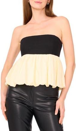 Parker The Leia Bubble Hem Peplum Top in Rich Black at Nordstrom Rack, Size Small