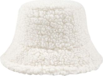 Generic Winter Faux Fur Fuzzy Bucket Hats for Festivals Teddy Fleece Sports Hats Warm Winter Outdoor Travel Festival Gift Fisherman Hat Lightweight Outdoor Dr