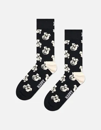 Happy Socks Womens Doggo Socks, Black/cream - Size: 5.5/5/3.5/4/4.5/7/6.5/6/3