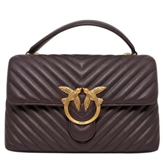Pinko Lady Love Bag Puff - Dames - Handtassen - Bruin - ONE Size - Katoen - Tassen