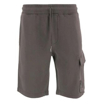 C.P. Company Casual Shorts, male, Black, Size: XL Diagonal Fleece Cargo Sweatshorts