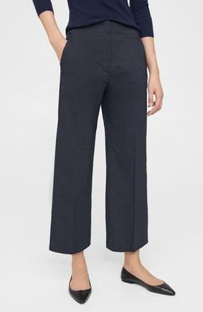 Theory Clean Terena Crop Wide Leg Linen Blend Pants in Concord at Nordstrom Rack, Size 00