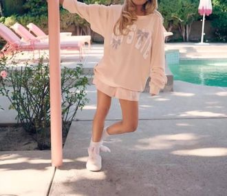 Boys Lie Sunshine And Rainbows Kimmy Shorts In Peach Stripe