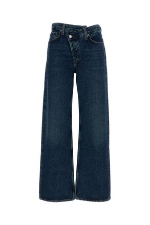 A Gold E Arc Criss Cross Denim Jeans