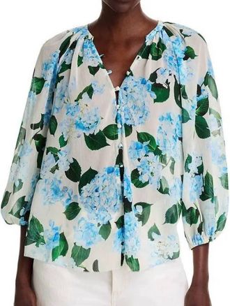 L'agence Teagan Dolman Sleeve Blouse In Hydrangea